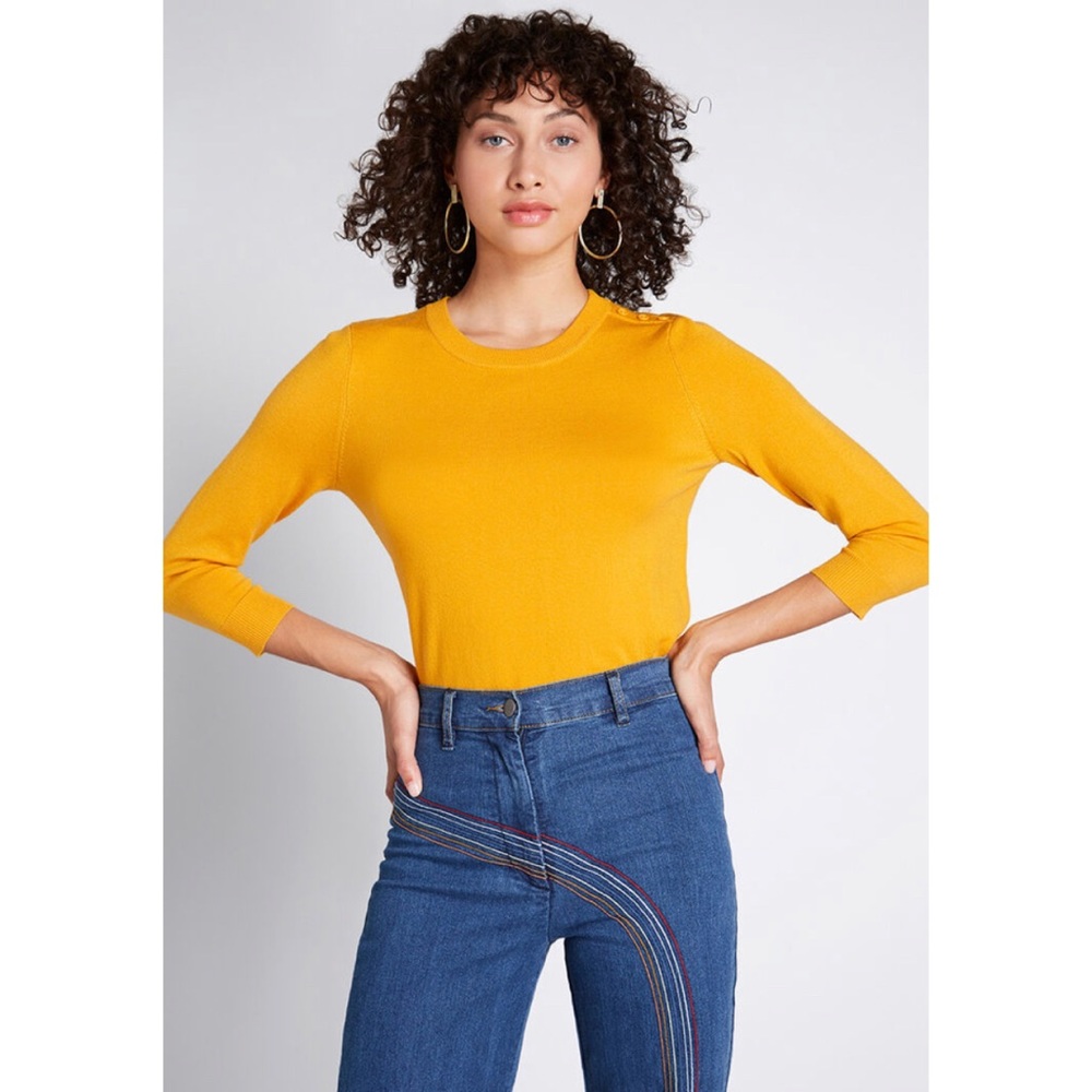 ModCloth Charter School Pullover in Mustard